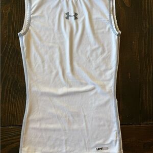 Under Armour Heat Gear White Compression sleeveless top